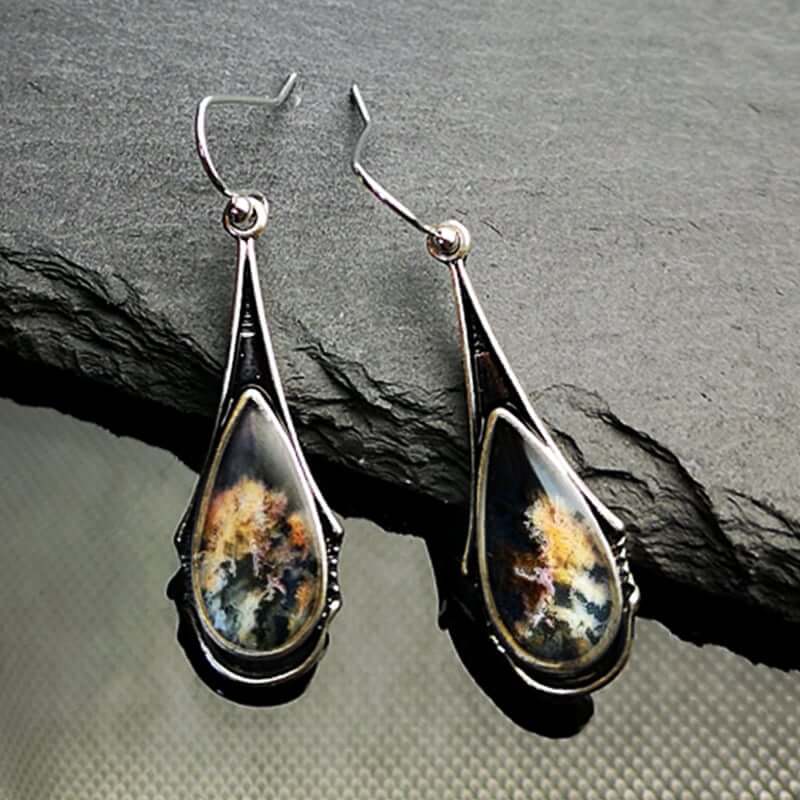 Elegant Vintage Multicolored Long Dangle Earrings