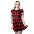 Heartless Ebbani Black and Red Check Tartan Punk Goth Mini Dress