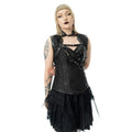 Vixxsin Ebony 2 Piece Corset – Gothic Jacquard & PVC Harness Top