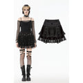 Dark in Love Astrid Black Lace Mini Skirt – Gothic Punk Buckle Style
