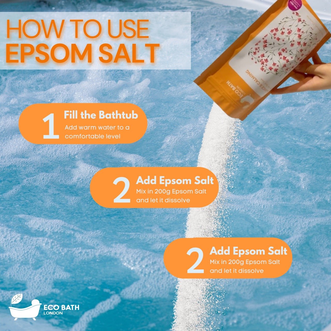 Eco Bath London Balance and Calming Epsom Salt Bath Soak - Pouch | 500g & 1000g