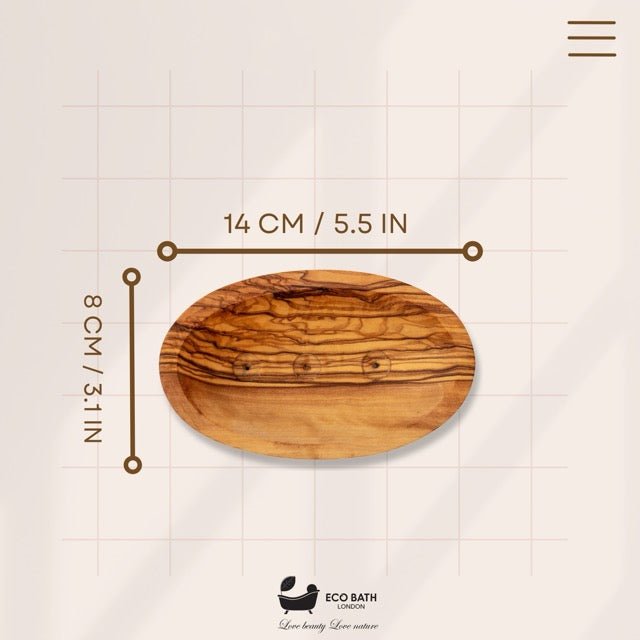 Eco Bath London Olive Wood Boat Shape Soap Dish