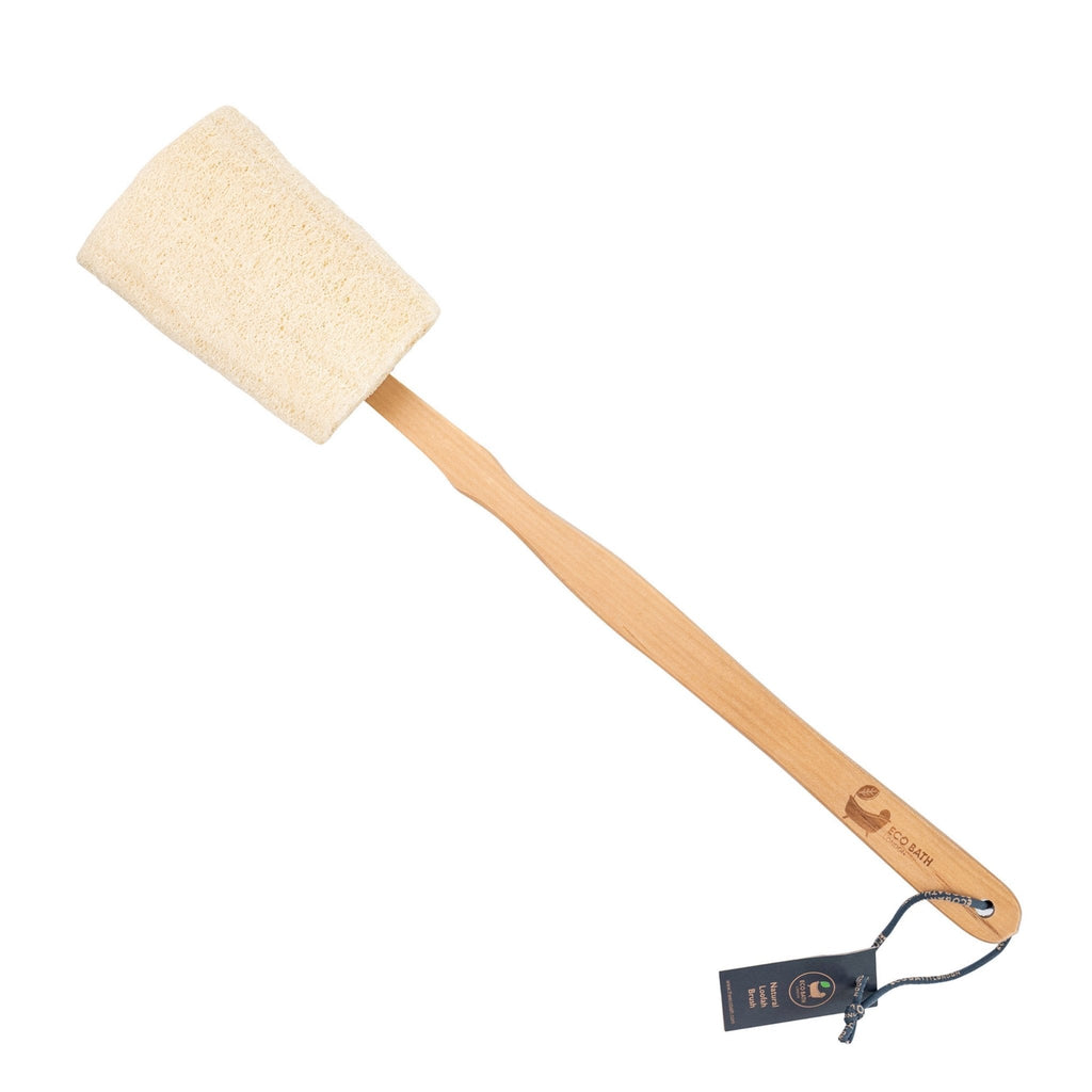 Eco Bath London Natural Loofah Brush - Premium Loofah Body Brush with Handle