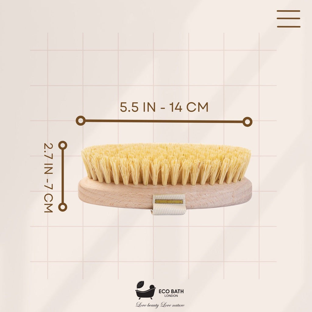 Eco Bath London Natural Sisal Massage Hand Brush - Dry Brushing Hand Brush for Exfoliation