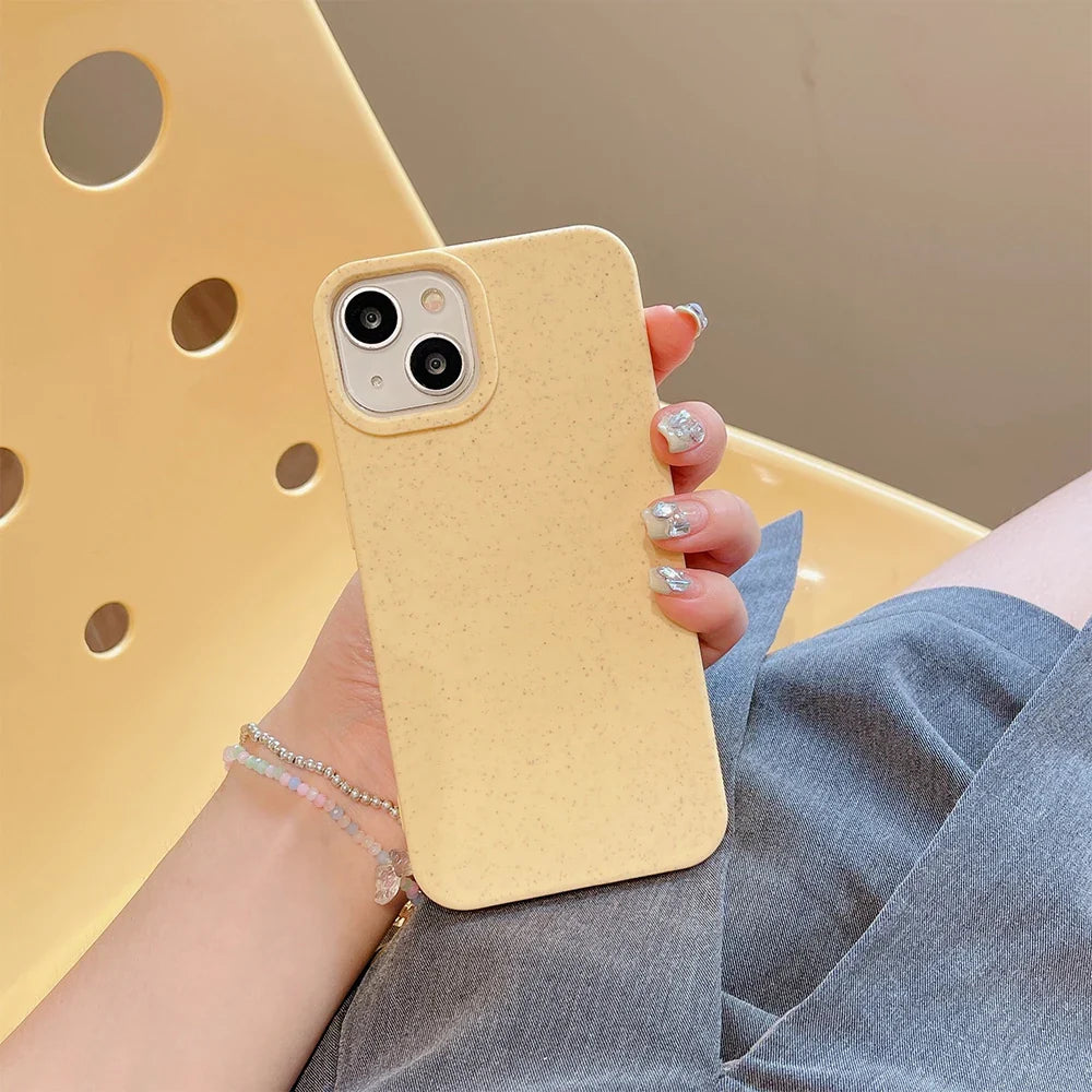 Eco Wheat Straw Phone Case – Soft Silicone Biodegradable Cover