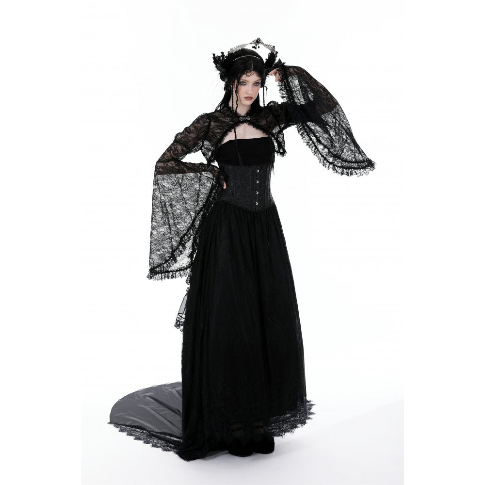 Dark in Love Belladonna Black Lace Bell Sleeve Goth Shrug Bolero