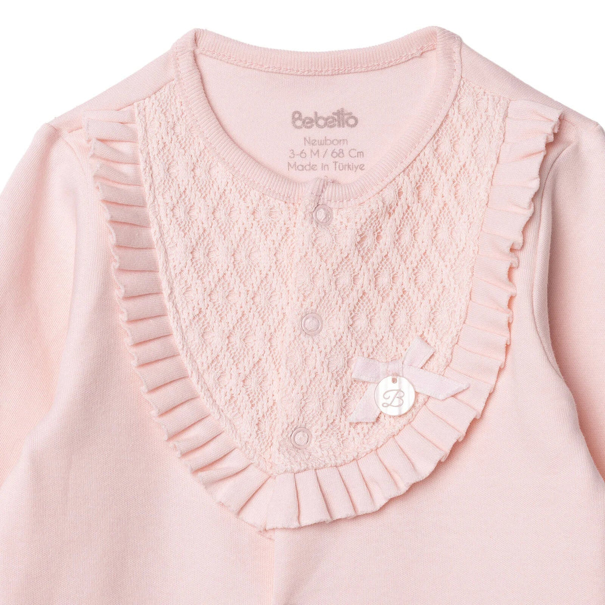 Bebetto Newborn Footed Jumpsuit - Pink