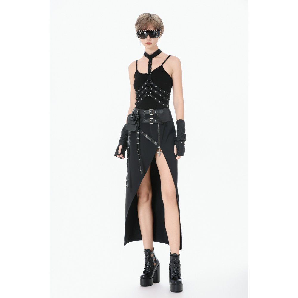 Dark In Love Punk Rib Cage Waist Cincher – Grommet Bondage Corset