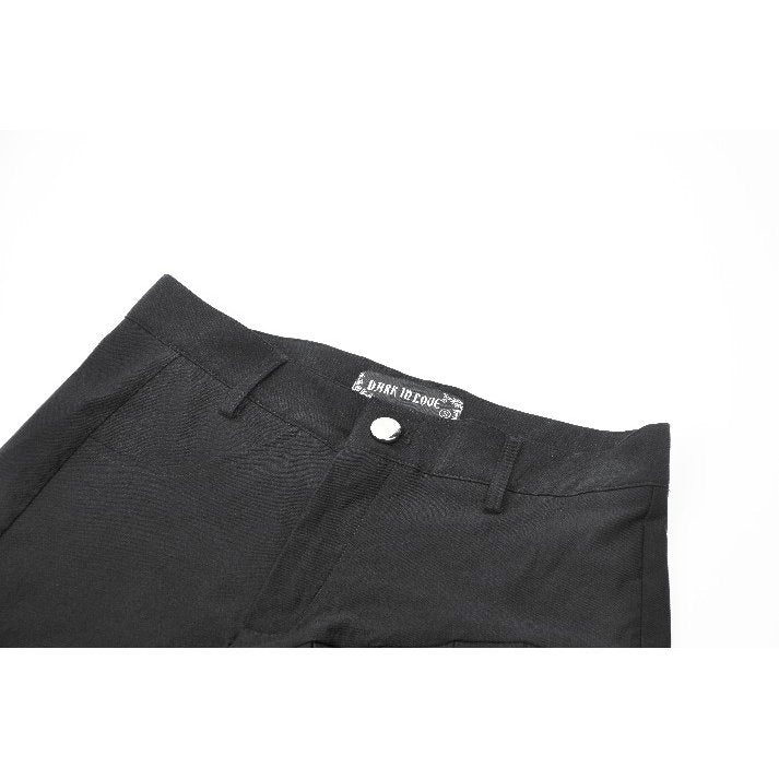 Dark in Love Gwen Black Pleated Garter Shorts – High-Waisted Goth