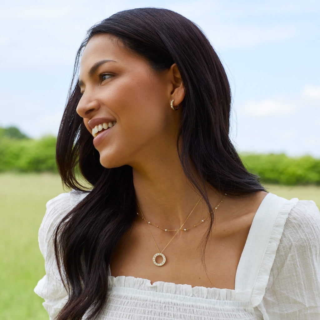 Gecko Jewellery 9ct Yellow Gold Freshwater Pearl Trace Chain Necklace