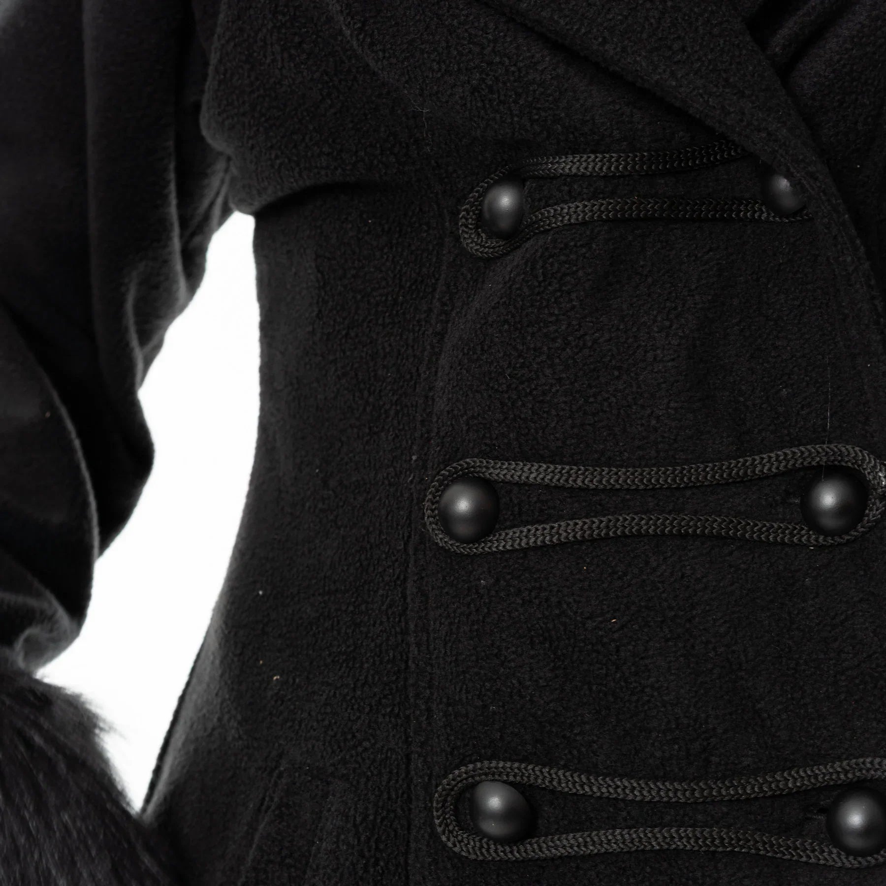 Poizen Industries Eirwen Coat – Black Gothic Faux Fur Winter Jacket