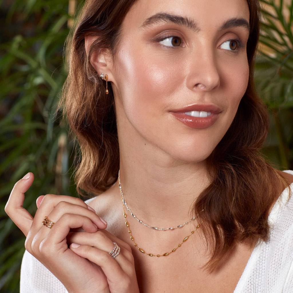 Gecko Jewellery Flower Bud Station Necklace – Sterling Silver 46cm
