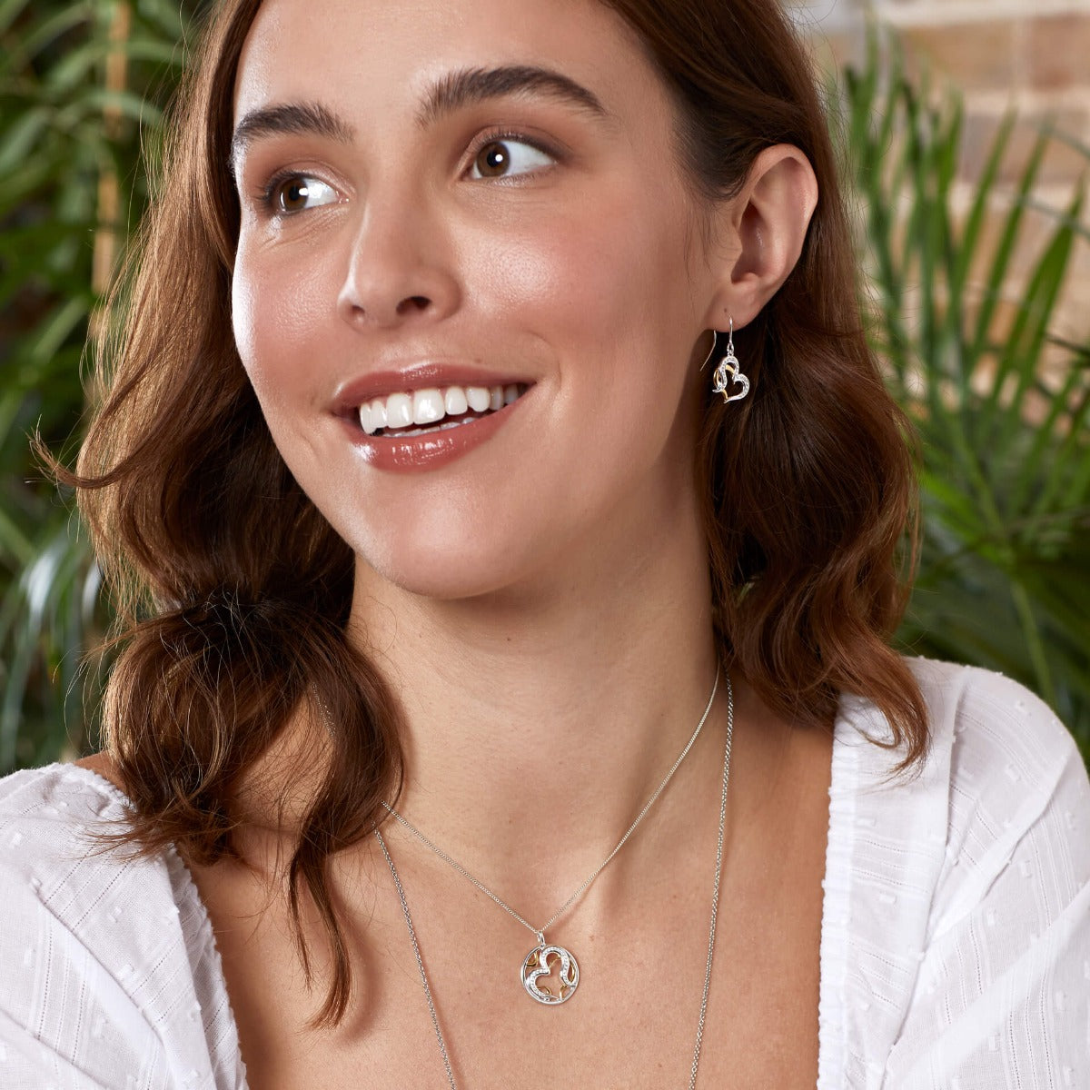 Gecko Jewellery Organic Heart Pendant – Yellow Gold & Cubic Zirconia
