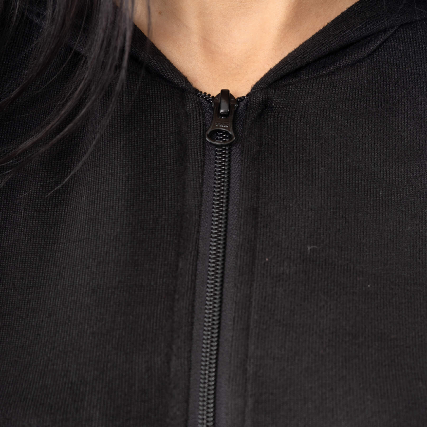 Innocent Lifestyle Emerson Black Hooded Cardigan with Lace Up Detail