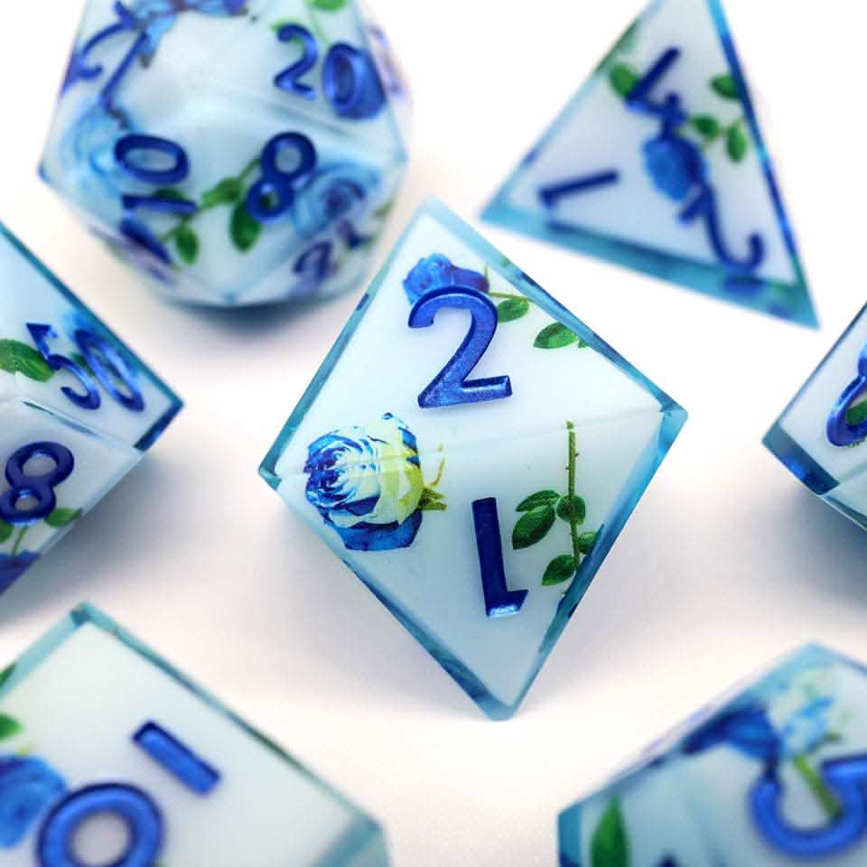 Enchanted China | Sharp Edge Dice | Resin | 7 Piece Set