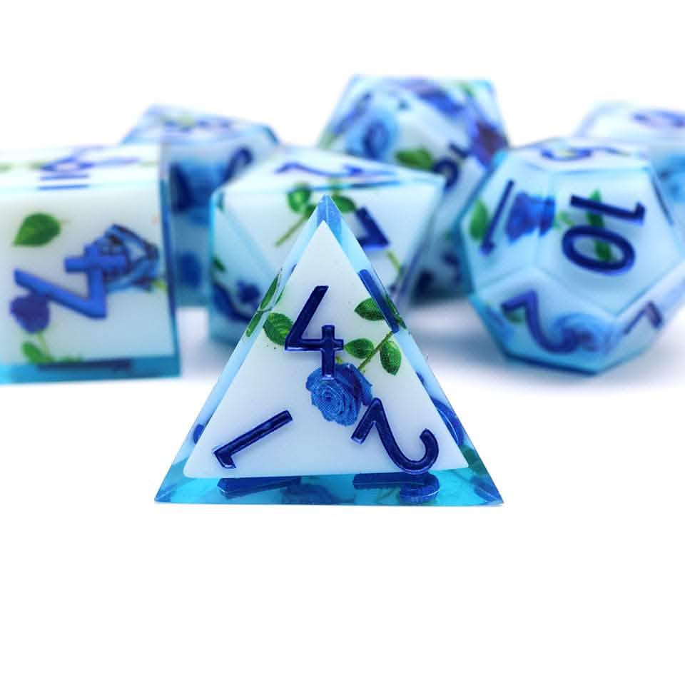 Enchanted China | Sharp Edge Dice | Resin | 7 Piece Set