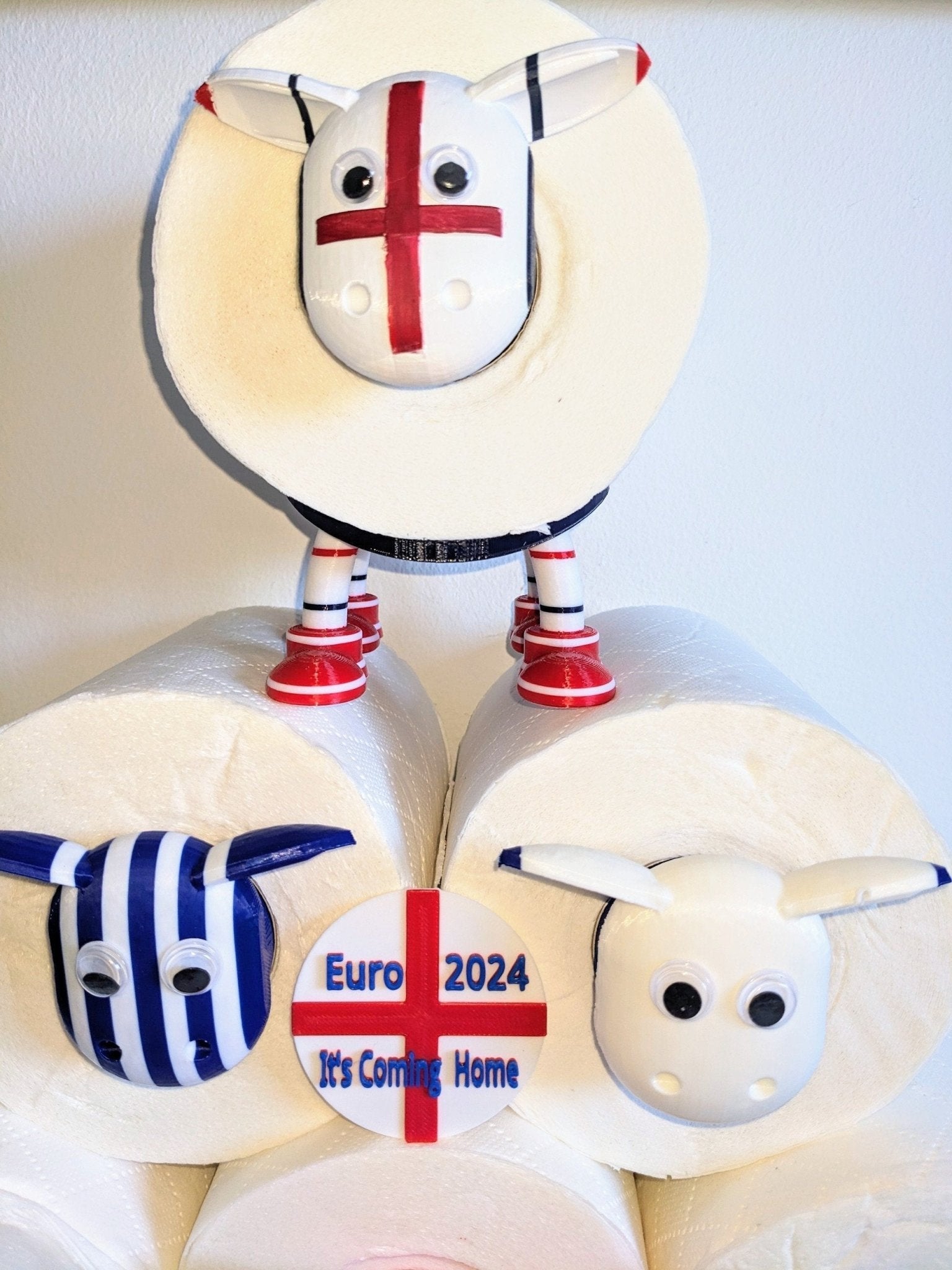 England Football Sheep Toilet Roll Holder | Chaddyverse Hand Painted