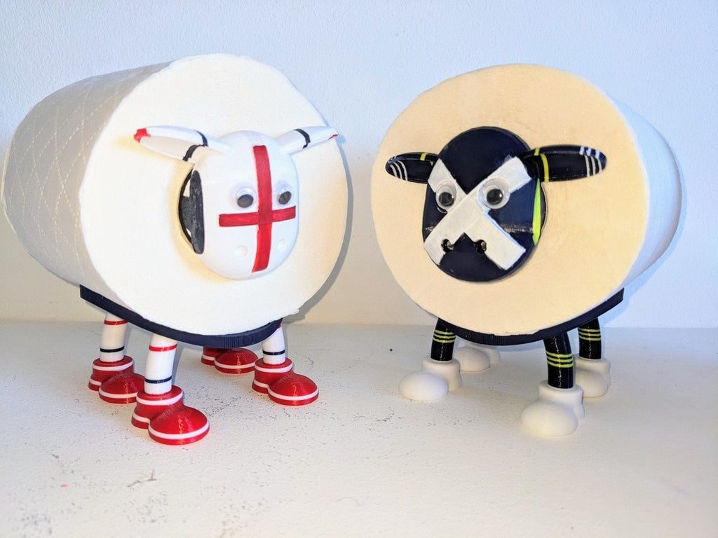 England Football Sheep Toilet Roll Holder | Chaddyverse Hand Painted