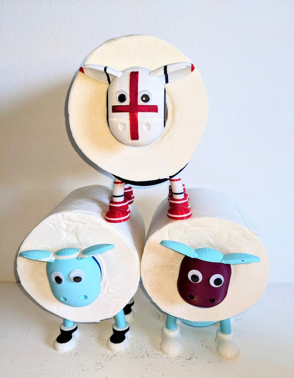 England Football Sheep Toilet Roll Holder | Chaddyverse Hand Painted