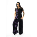 Vixxsin Ever Dungarees – Black and Purple Tie Dye Distressed Denim