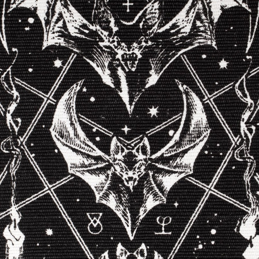 Alchemy Gothic Bat Moon Phase Rug | 100% Cotton Wall & Floor Decor