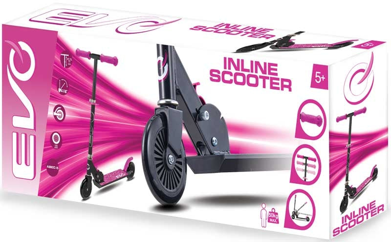 EVO Inline Scooter for Kids – Foldable Pink Scooter with 120mm Wheels