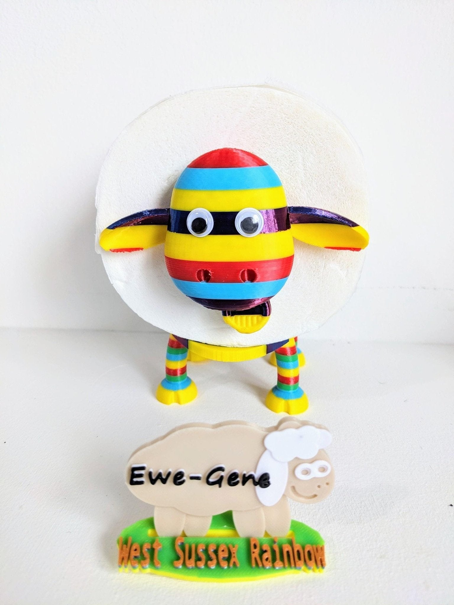 Rainbow Sheep Toilet Roll Holder – 3D Printed Bathroom Decor by Chaddyverse