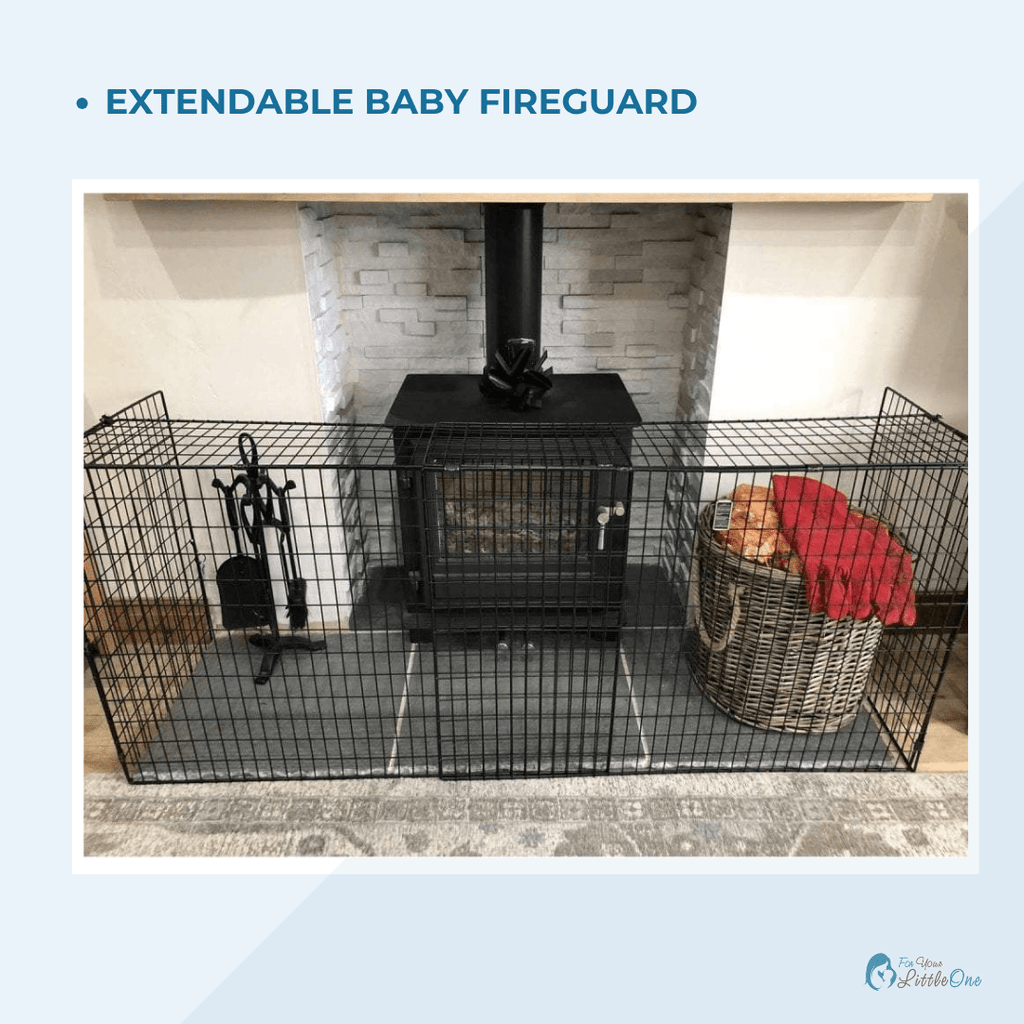 For Your Little One Extendable Baby Fireguard – Steel Hearth Safety