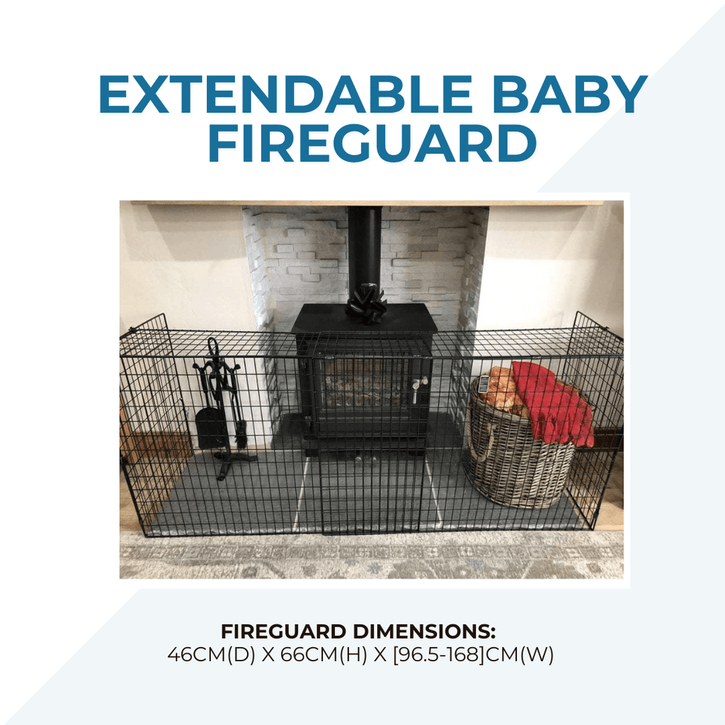 For Your Little One Extendable Baby Fireguard – Steel Hearth Safety