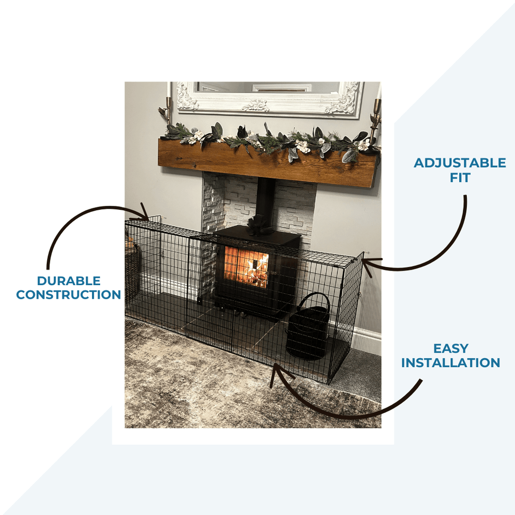 For Your Little One Extendable Baby Fireguard – Steel Hearth Safety
