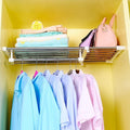 Massive Discounts Extendable Closet Shelf & Rod | 45-70cm Ivory Metal