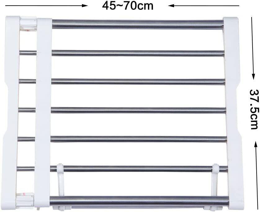 Massive Discounts Extendable Closet Shelf & Rod | 45-70cm Ivory Metal