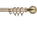 WL.Rocaille Antique Brass Extendable Metal Curtain Pole Set | 130-240cm