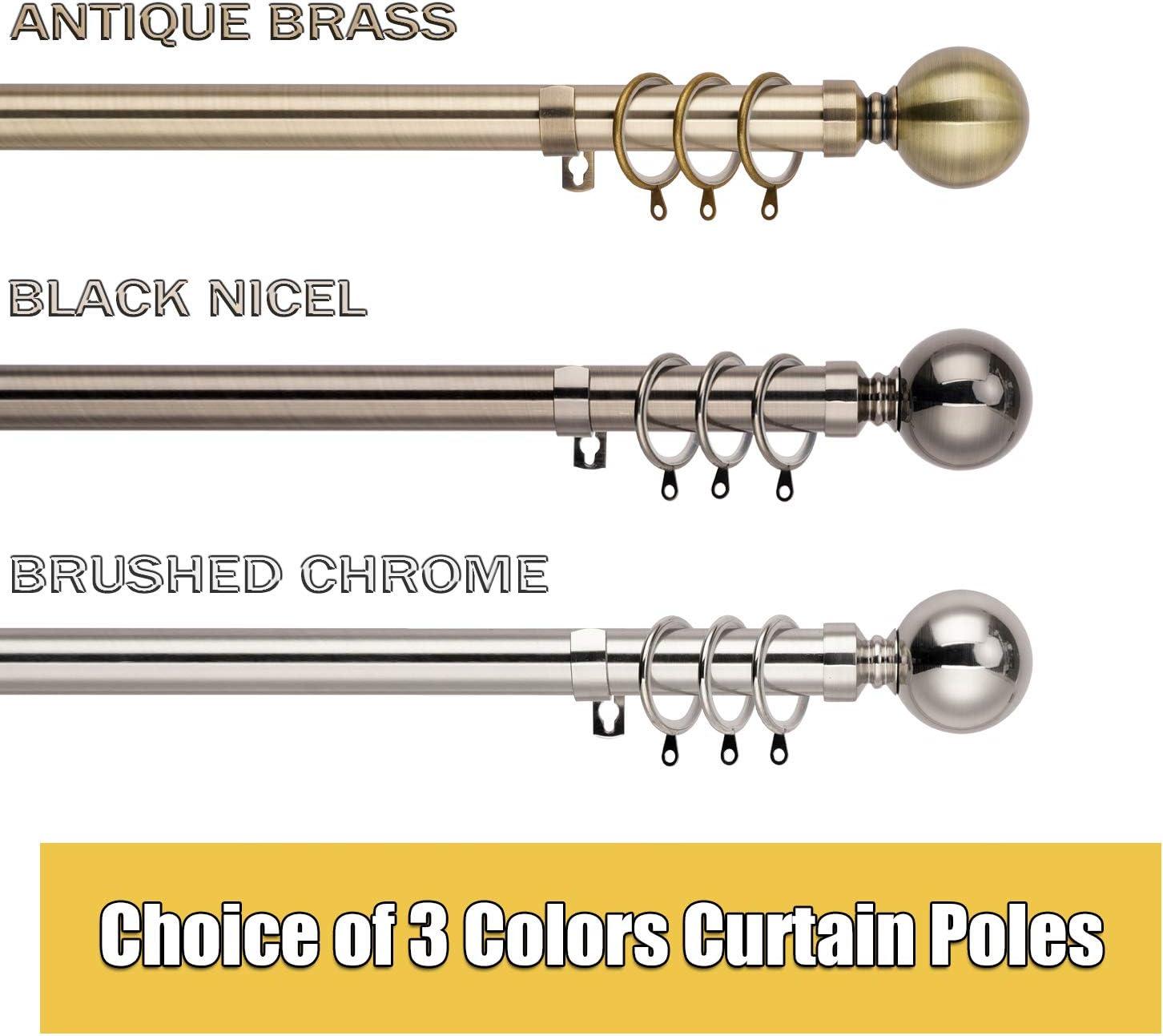 WL.Rocaille Antique Brass Extendable Metal Curtain Pole Set | 130-240cm