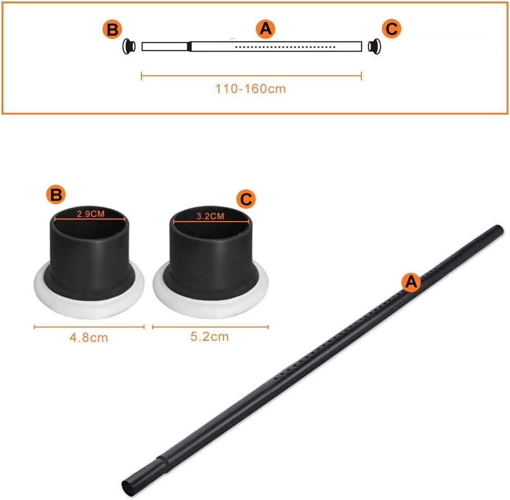 Massive Discounts Black Carbon Steel Tension Shower Curtain Rod 110–160cm