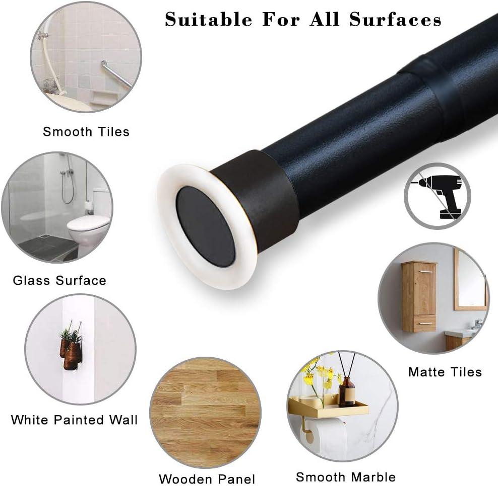 Massive Discounts Black Carbon Steel Tension Shower Curtain Rod 110–160cm
