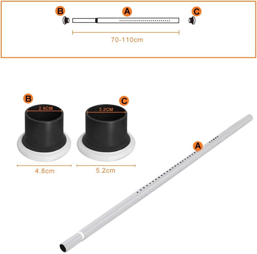 Massive Discounts No-Drill White Carbon Steel Tension Shower Rod 70-110cm
