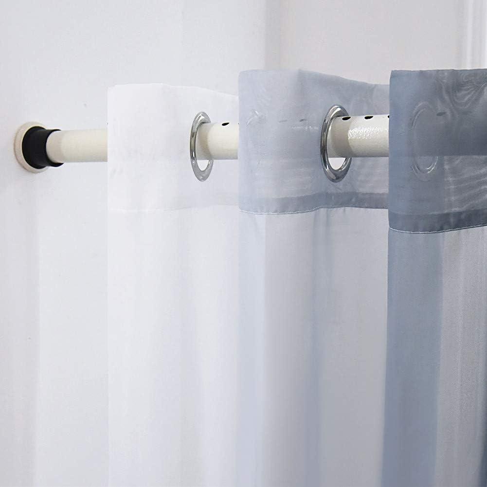 Massive Discounts No-Drill White Carbon Steel Tension Shower Rod 70-110cm