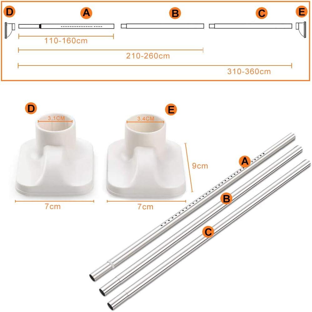 Massive Discounts Stainless Steel Tension Shower Curtain Rod | 310–360cm