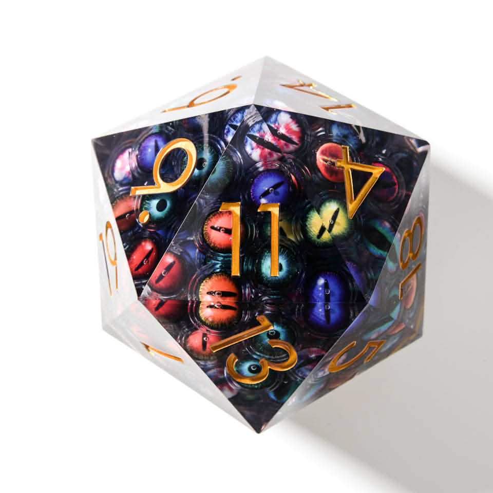 Eyes of Chaos | Liquid Core Dice | Resin | 7 Piece Set
