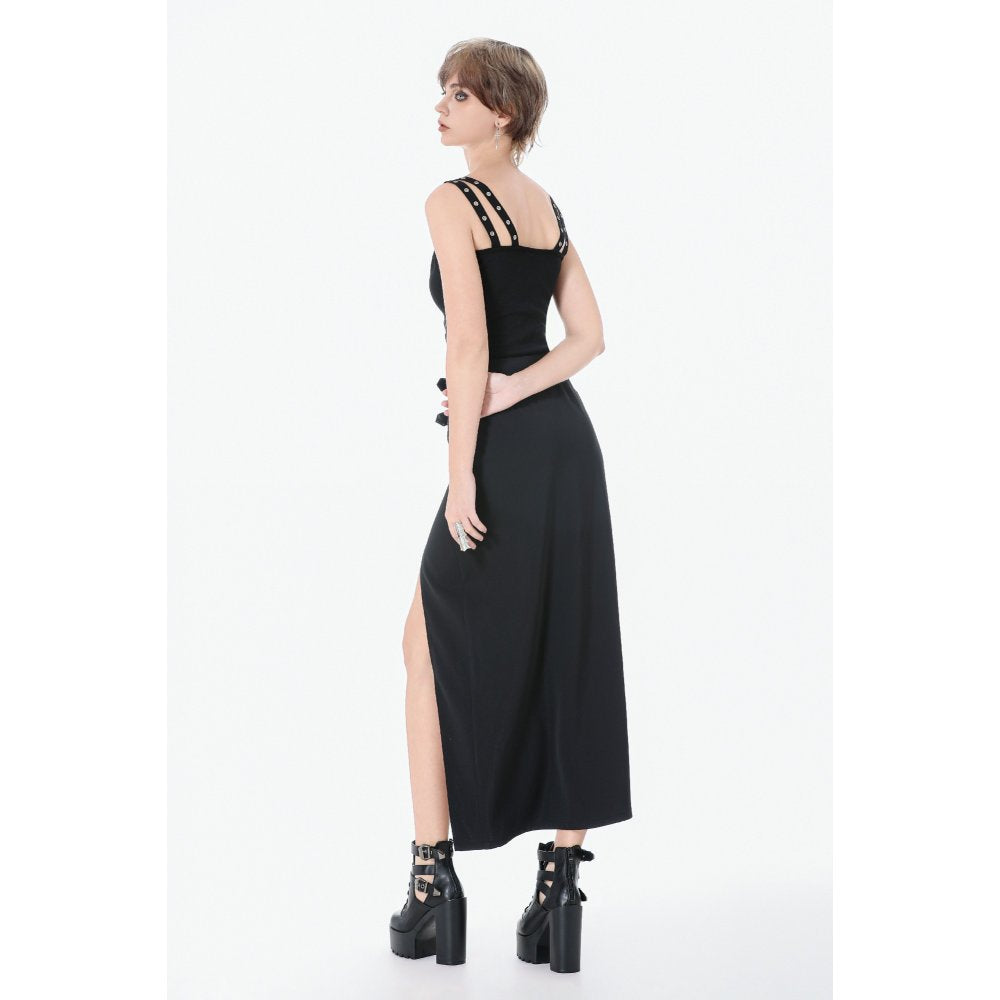 Dark in Love Punk Lace-Up Corset Top – Cotton Mesh Vest with Eyelets