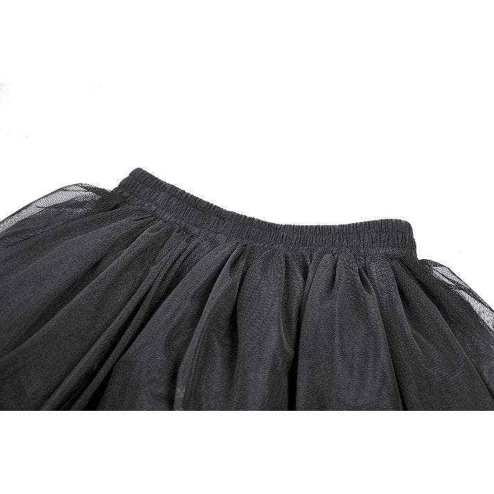 Dark in Love Bellatrix Gothic Embroidered Mesh Petticoat Skirt – Black