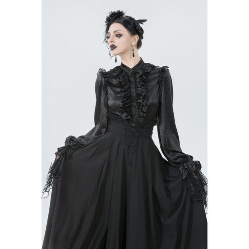 Dark in Love Gloria Black Floor-Length Corset Skirt – Gothic Lace