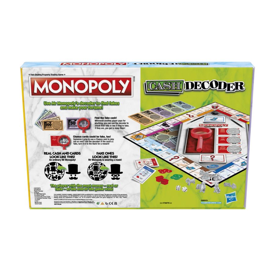 Monopoly Crooked Cash Decoder Board Game by Snaps – Family Strategy Game