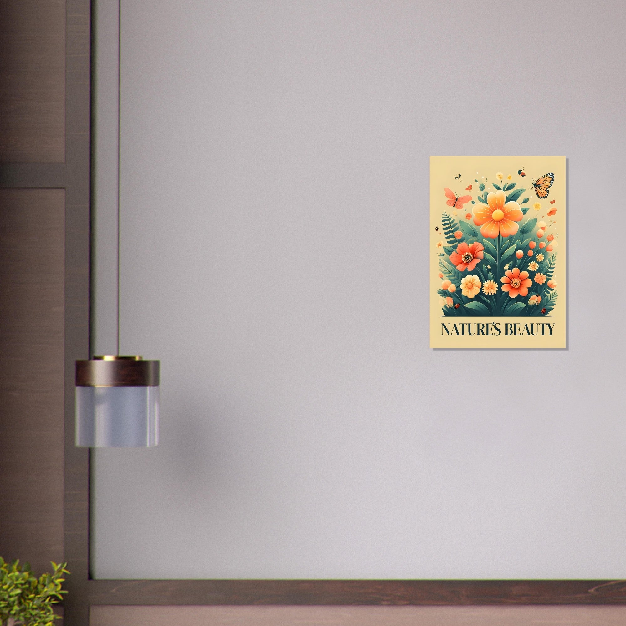 Floral and Butterflies Poster - Vibrant Nature Art Print | Colorful Home Decor | Botanical Wall Art for Living Room & Bedroom