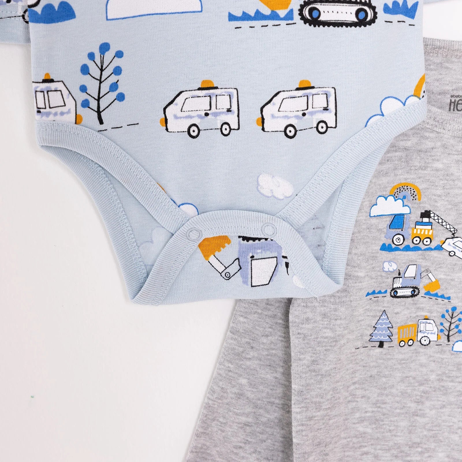 HelloBaby Boy 2-Pack Long Sleeve Bodysuit - Blue