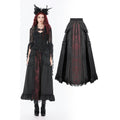 Dark in Love Gothic Victorian Crimson Lace Panel Maxi Skirt
