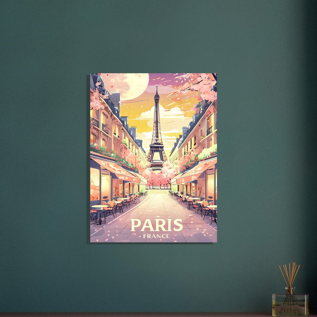 Paris Street Scene Wall Art - Eiffel Tower Sunset Print