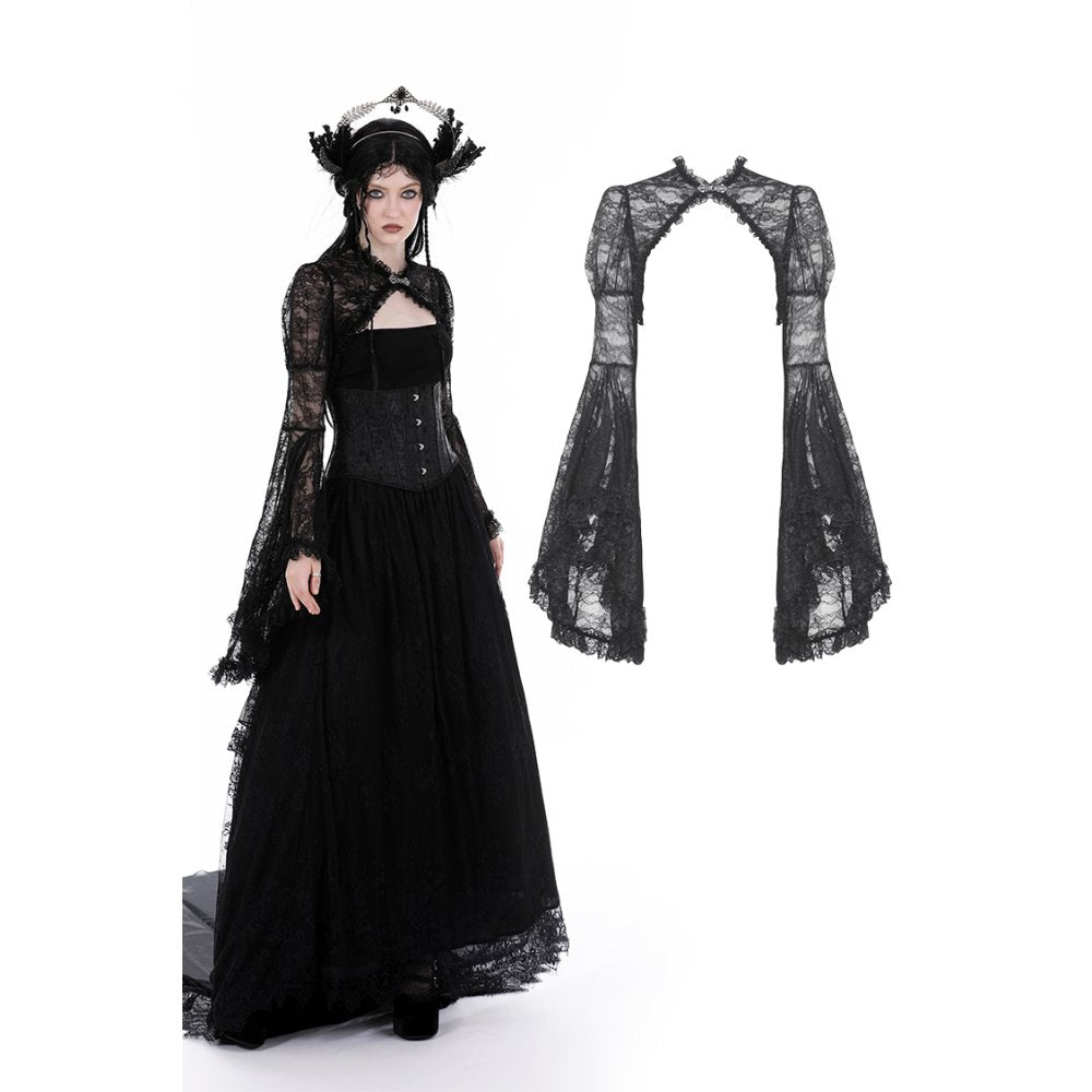 Dark in Love Belladonna Black Lace Bell Sleeve Goth Shrug Bolero