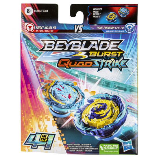 Beyblade Burst QuadStrike Komet Helios H8 & Tidal Pandora P8 Dual Pack